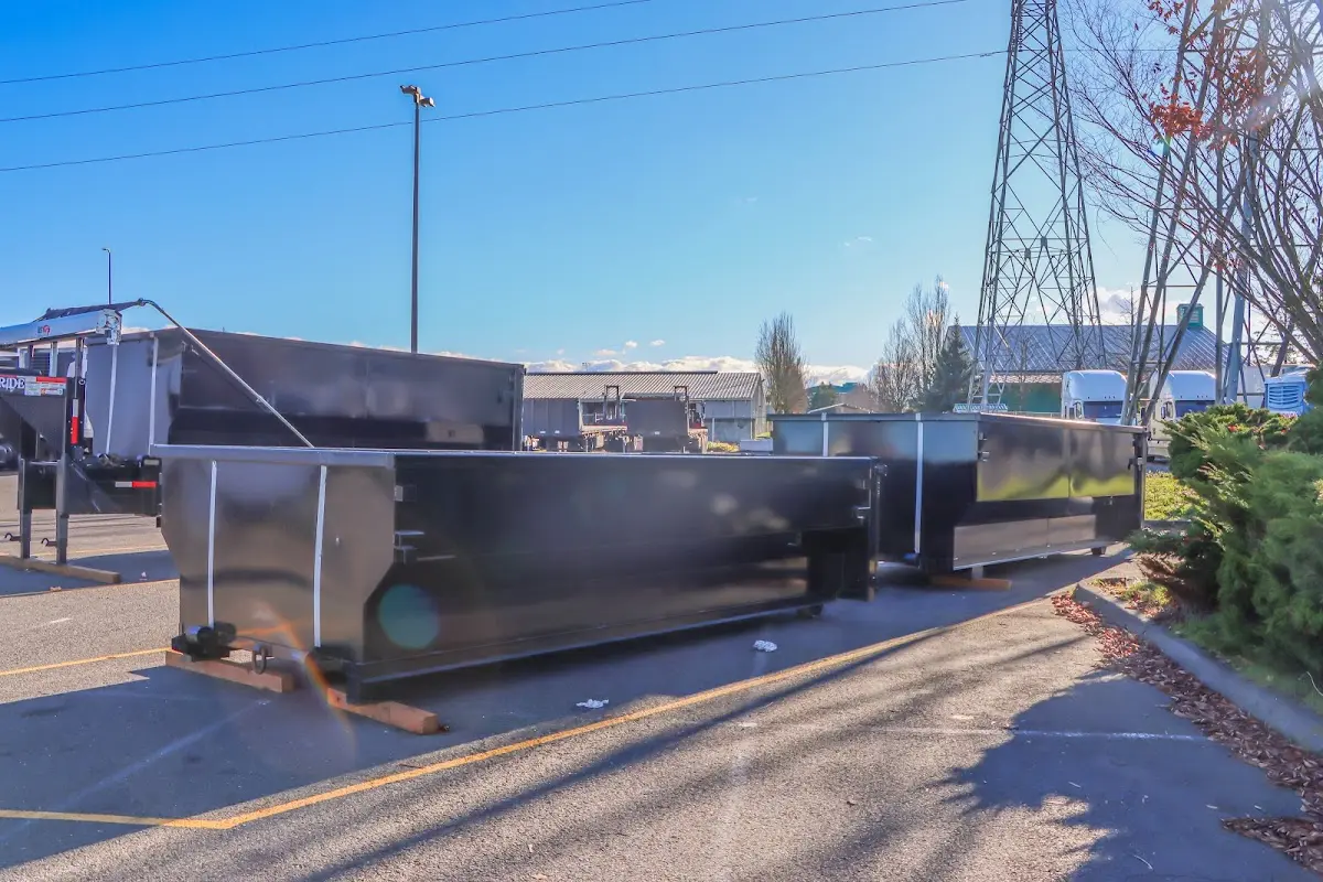 Roll-off dumpster ready for waste disposal at job site for Construction Dumpster Rental in Redwood City